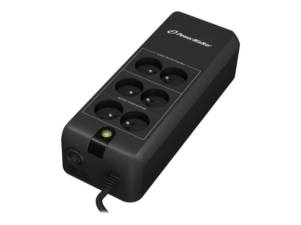 PowerWalker VFD 600 APFC FR - UPS - AC 220/230/240 V - 300 watt - 600 VA - 5 Ah - utgangskontakter: 6 - svart