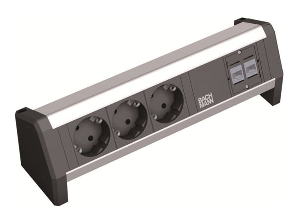 Bachmann Desk 1, Alumiini, Musta, 3 AC-pistorasia(a), 230 V, 16 A, 1 kpl