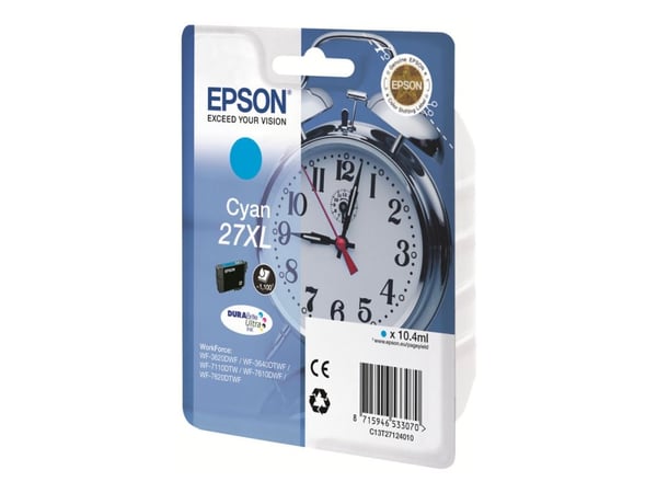 Epson T2712 Cyan XL-blekk DURABrite C13T27124010