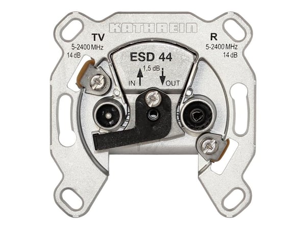 KATHREIN ESD 44 - TV/Satellite/Radio antenna socket mechanism - IEC ( female ), IEC ( male ) - 1 TV socket, 1 radio socket KATHREIN ESD 44 - TV/Satellite/Radio antenna socket mechanism - IEC ( female ), IEC ( male ) - 1 TV socket, 1 radio socket