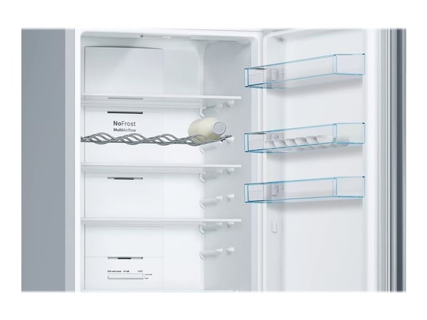Bosch Serie | 4 KGN39VLEB - Kjøleskap/fryser - bunnfryser - bredde: 60 cm - dybde: 66 cm - høyde: 203 cm - 368 liter - Klasse E - rustfritt stål ut...