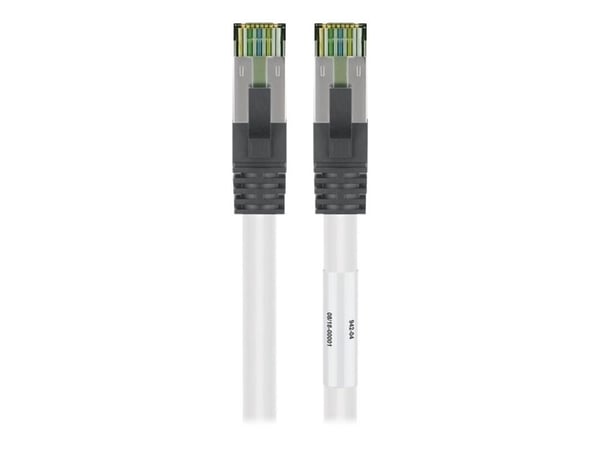 goobay - Koblingskabel - RJ-45 (hann) til RJ-45 (hann) - 25 cm - SFTP, PiMF - CAT 8.1 - halogenfri, formstøpt, uten hindringer, flertrådet - hvit