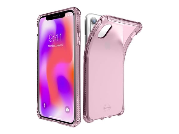 ITSKINS Spectrum Clear Antimicrobial - Baksidedeksel for mobiltelefon - termoplast-polyuretan (TPU), Impacthane - Lys lyserød - 6.1" - for Apple iP...