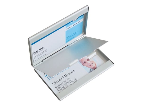 Sigel - Visitkortetui - aluminium - silver, matt