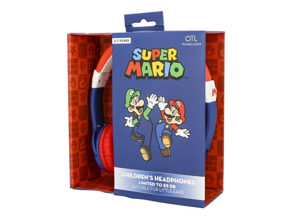 OTL Super Mario - Hodetelefoner - on-ear - kablet - 3,5 mm jakk - blå