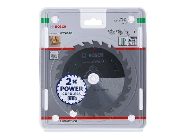 Bosch RUNDSAVKLINGE ACCU STD TRÆ 136X20MM 24T 136X20MM 24T