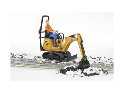 Bruder JCB Micro excavator 8010 CTS and construction worker toy