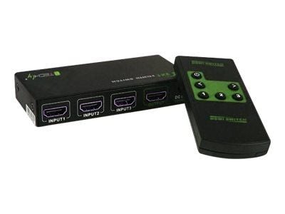 TECHly HDMI 3 IN 1 OUT with Remote Control, 4Kx2K, 3D - Video/audio switch - 3 x HDMI - stasjonær