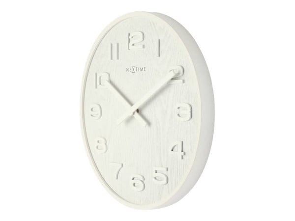 NeXtime 3096WI, Seinä, Kvartsikello, Ympyrä, Valkoinen, Puu, Puu