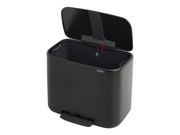 Brabantia Bo Pedal Bin - Søppelbøtte - flipp-lokk - 36 L - fotpedal - matt svart