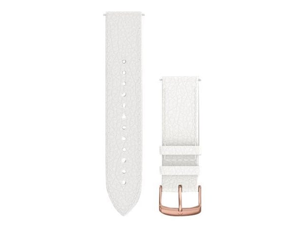 Garmin Quick Release Band - Klokkestropp for smart armbåndsur - 125 - 190 mm - white Italian leather, 18K rose gold PVD hardware - for Approach S40...