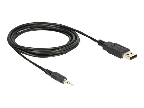 DeLOCK 1.8m USB 2.0-A/2.5mm, 2.5mm, Uros, USB A-tyyppi, Uros, 1,8 m, Musta