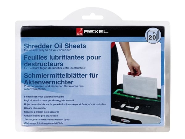 Olieark Rexel til makulator - (20 ark)