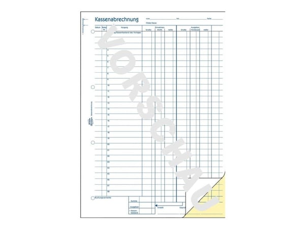 Avery Zweckform - Kontantrapport - 40 ark - A4 (210 x 297 mm) - dublett - karbonfri