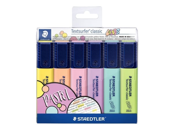 STAEDTLER Textsurfer classic 364 - Markeringspenn - assorterte farger - vannbasert blekk - 1-5 mm (en pakke 6)