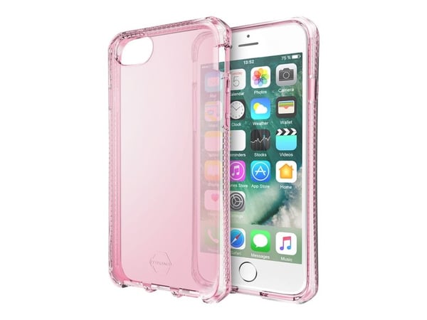 ITSKINS Spectrum Clear - Baksidedeksel for mobiltelefon - Impacthane - Lys lyserød - for Apple iPhone 6, 6s, 7, 8