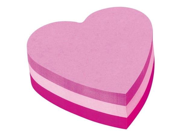 Post-it® kubshjärta, rosa, 3 block