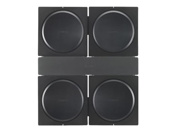 Flexson FLXSAX4WM1021 - Brakett - for 4 lydforsterkere - låsbar - stål - svart - veggmonterbar - for Sonos Amp