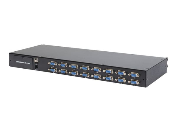 DIGITUS Professional DS-72214 - Omkopplare för tangentbord/video/mus - 16 x KVM port(s) - rackmonterbar