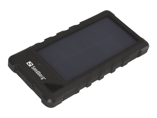 Sandberg Active Solar Powerbank 16000 - Solar powerbank Li-Ion 16000 mAh - 3,4 A - 2 utgangs-stikforbindelser (USB) - på kabel: USB-C (Output)