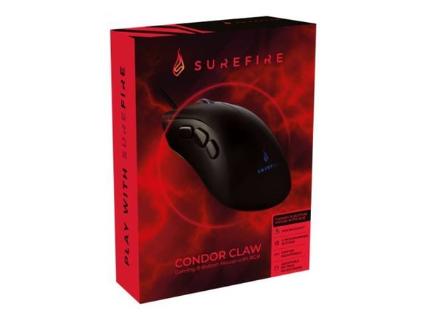 Surefire Gaming Condor Claw - Gaming Mus - Højrehåndet - USB - Sort