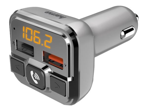 Hama - Bluetooth håndfri / FM-sender / lader for mobiltelefon, nettbrett - sølv