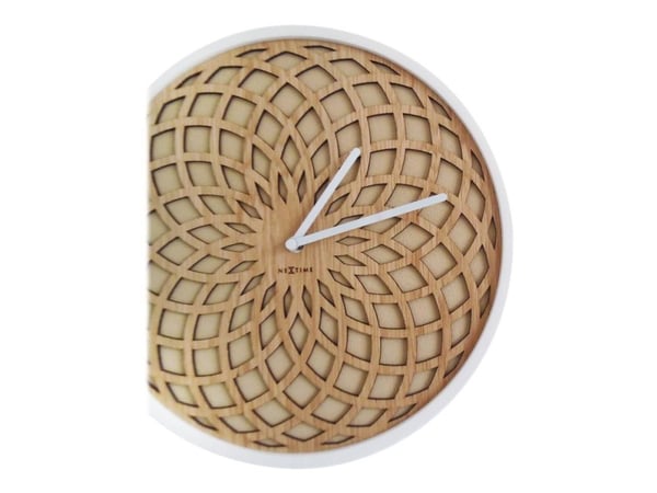 Nextime Sun Small - Klokke - kvarts - veggmonterbar - 35 cm - beige