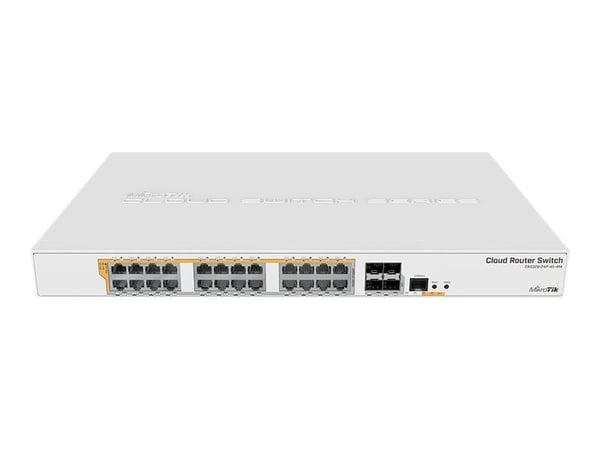 MikroTik Cloud Router Switch CRS328-24P-4S+RM - Switch - L3 - Styrt - 24 x 10/100/1000 (PoE) + 4 x 10 Gigabit SFP+ - rackmonterbar - PoE+ (450 W)