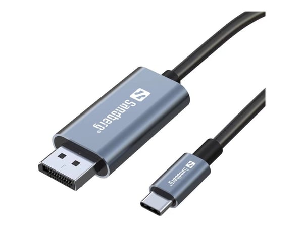 Sandberg - Adapterkabel - 24 pin USB-C (hann) til DisplayPort (hann) - 2 m - 4K-støtte