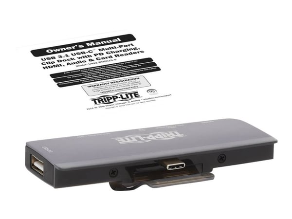 Eaton Tripp Lite Series USB C Docking Station HDMI USB-A SD/Micro SD PD Charging Gray - Dokkingstasjon - USB-C / Thunderbolt 3 - HDMI