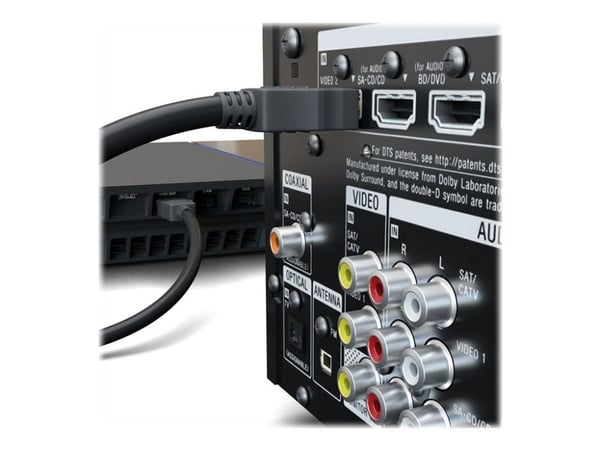 goobay - High Speed - HDMI-kaapeli med Ethernet - HDMI han til HDMI han - 1 m - sort - rund, 8K support