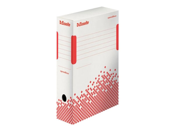Esselte Speedbox - Boksfil - bokryggbredde: 100 mm - for A4 (210 x 297 mm), Folio (216 x 330 mm) - hvit