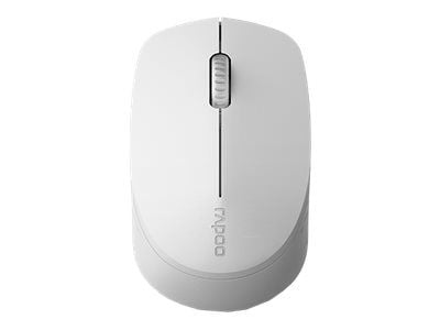 Rapoo M100 Silent - Mus - ergonomisk - optisk - 3 knappar - trådlös - 2.4 GHz, Bluetooth 4.0, Bluetooth 3.0 - trådlös USB-mottagare - ljusgrå Rapoo M100 Silent - Mus - ergonomisk - optisk - 3 knappar - trådlös - 2.4 GHz, Bluetooth 4.0, Bluetooth 3.0 - trådlös USB-mottagare - ljusgrå
