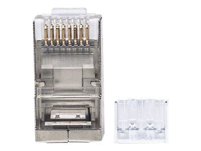 Intellinet RJ45 Modular Plugs Pro Line, Cat6A, STP, 3-prong, for solid & stranded wire, 50 µ gold-plated contacts, 70 pack - Nettverkkontakt - RJ-4...