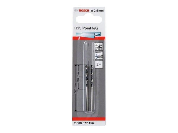 Bosch PointTeQ - Bor - for metall - bor - 2 deler - 2.5 mm - lengde: 57 mm