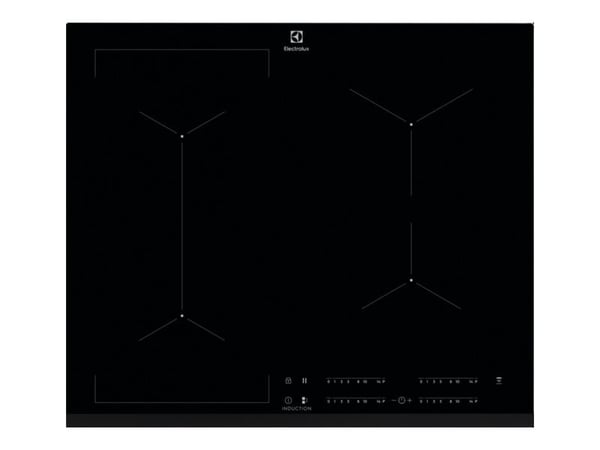 Electrolux EIV63443 - Induksjonskomfyrtopp - 4 plater - Nisje - bredde: 56 cm - dybde: 49 cm - med avfaset front - svart
