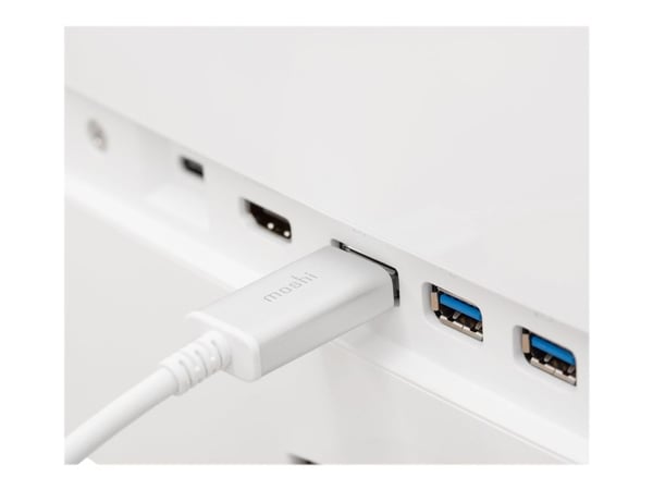 Moshi - DisplayPort-kaapeli - USB-C (uros) - DisplayPort (uros) - Thunderbolt 3 / DisplayPort 1.3 - 1,5 m - 5K-tuki - valkoinen - valkoinen