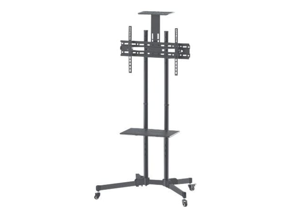 Manhattan TV & Monitor Mount, Trolley Stand, 1 screen, Screen Sizes: 37-65", Black, VESA 200x200 to 600x400mm, Max 40kg, LFD, Lifetime Warranty - V...