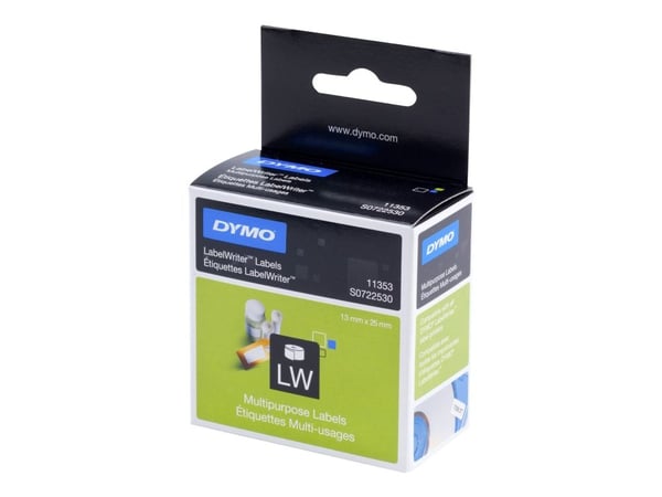 Universaletikett, Dymo LabelWriter, 13 x 25 mm, 1 000 etiketter