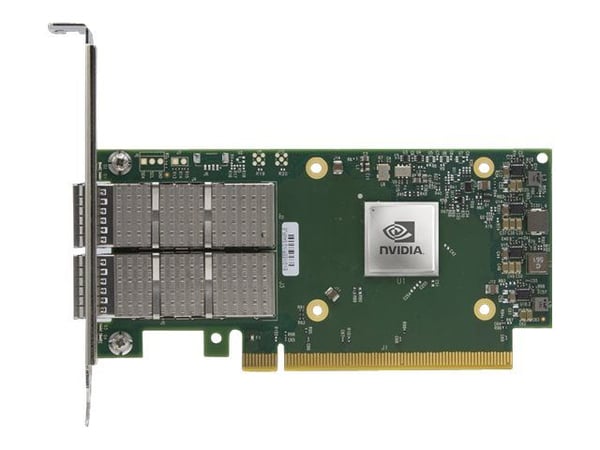NVIDIA ConnectX-6 Dx EN - Krypteringsskyddad med säker uppstart - nätverksadapter - PCIe 4.0 x16 - 100 Gigabit QSFP56 x 2