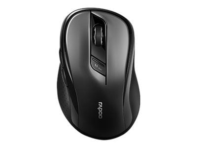 Rapoo M500 - Mus - optisk - 7 knapper - trådløs - 2.4 GHz, Bluetooth 4.0, Bluetooth 3.0 - USB trådløs mottaker - svart