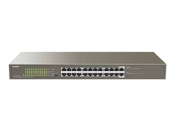 Tenda TEG1124P-24-250W, Hallitsematon, Gigabit Ethernet (10/100/1000), Power over Ethernet -tuki, Telineasennus