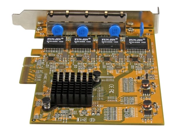 Startech 4 Port Gigabit NIC PCIe Network Card - Quad Port Adapter (ST1000SPEX43) - Nettverksadapter - PCIe - Gigabit Ethernet x 4 - gul