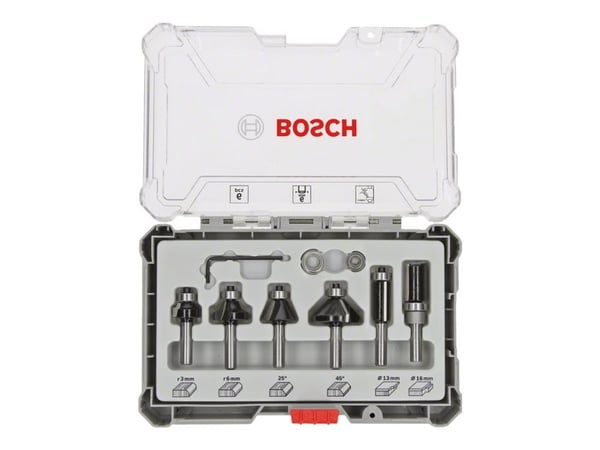 Bosch - Fresekutter - for tre, bløtt tre, løvtre - 6 deler - heksagonal - lengde: 56 mm, 51 mm, 54 mm, 65 mm, 55 mm