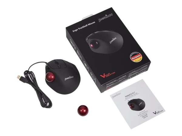 Perixx PERIMICE-517 - Mus - ergonomisk - høyrehendt - laser - 7 knapper - kablet - USB - svart