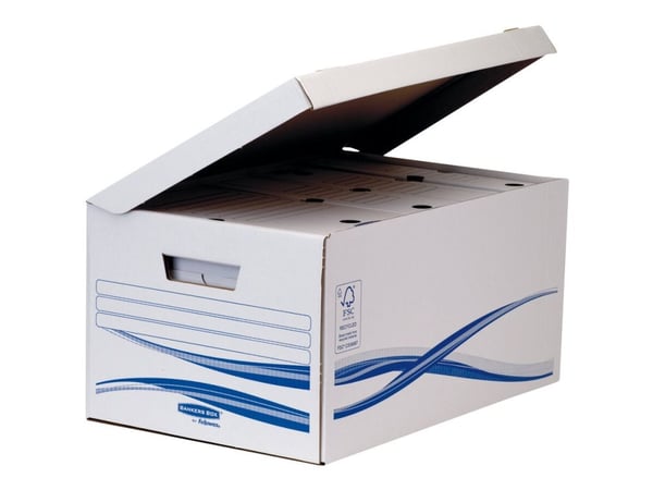 Bankers Box Basic Maxi A4+ - Boksfil - bokryggbredde: 80 mm - hvit (en pakke 6)