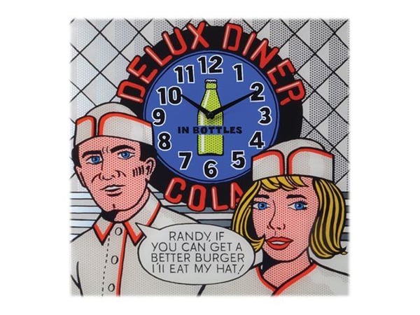 Nextime Delux Diner - Klokke - firkantet - kvarts - veggmonterbar - 43 x 43 cm