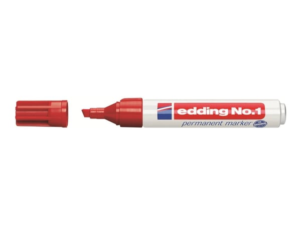 edding No.1 - Markering - permanent - röd - 1-5 mm