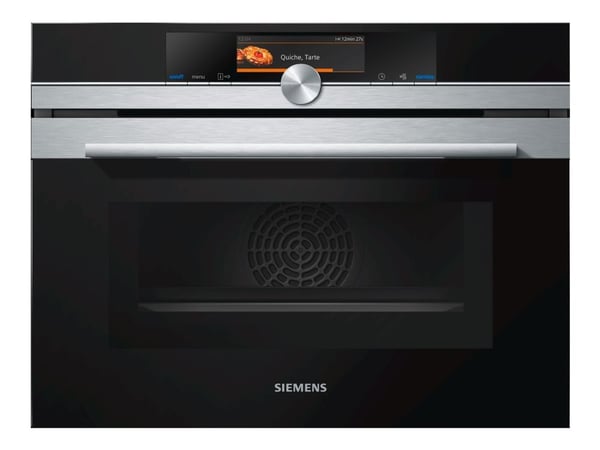 Siemens iQ700 CM678G4S1 - Kombinasjonsovn - innebygd - fordypning - bredde: 56 cm - dybde: 55 cm - høyde: 45 cm - med selvrens - rustfritt stål