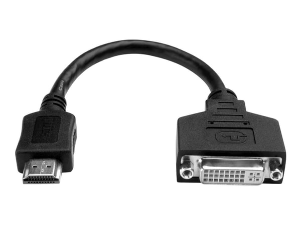 Tripp Lite 8in HDMI till DVI Cable Adapter Converter HDMI Male till DVI-D Female 8" - Videoadapter - HDMI han til DVI-D hun - 20.3 cm - sort